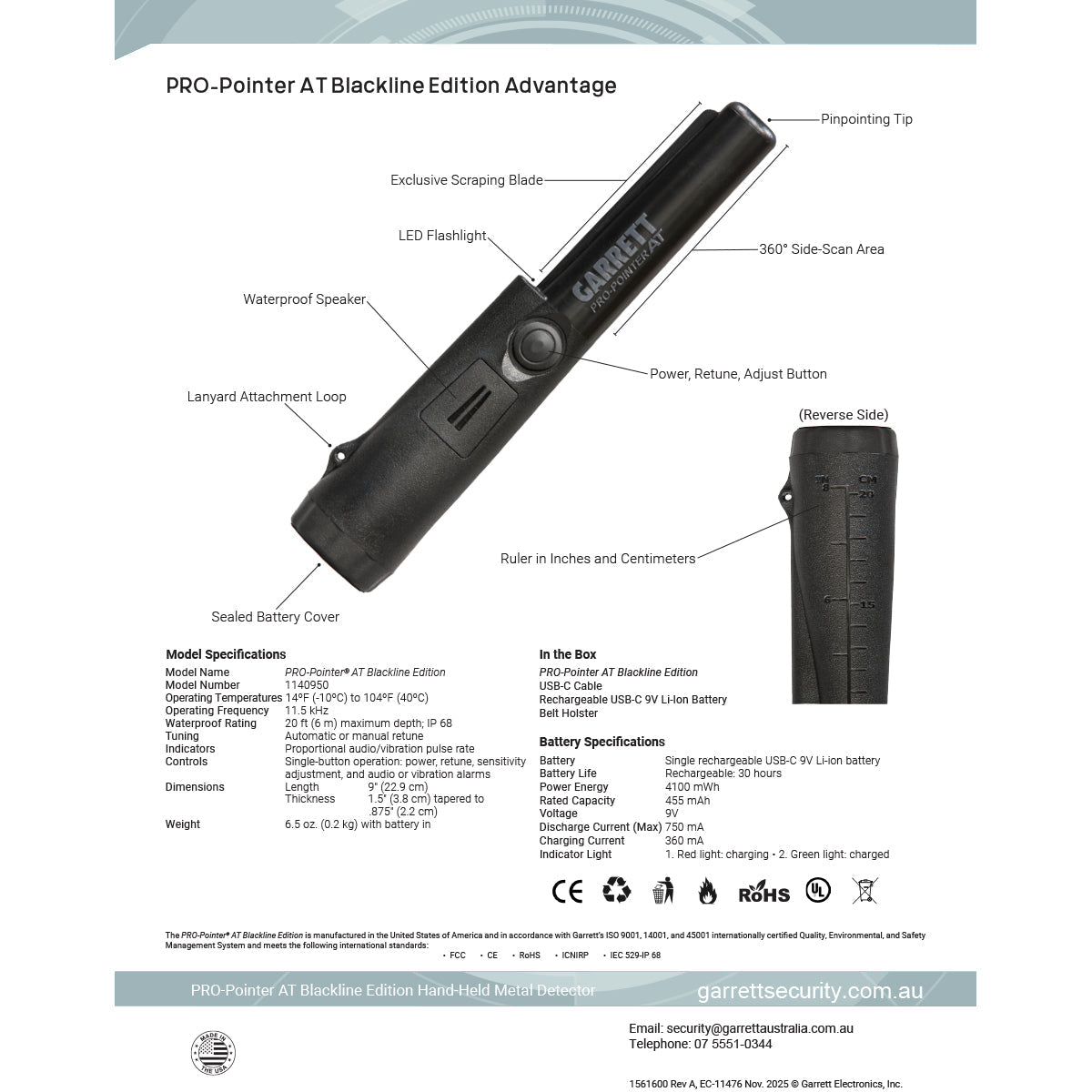 Garrett PRO-Pointer AT Blackline Edition