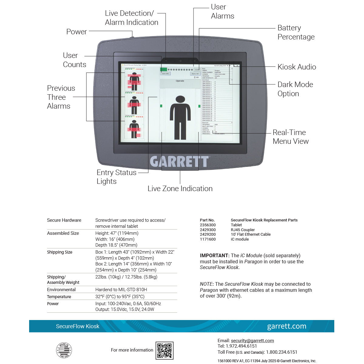 Garrett SecureFlow Kiosk